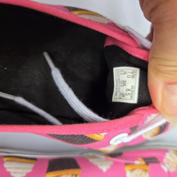 Vans Pink Cupcake Print Women's Sneakers - Picture 6 of 7